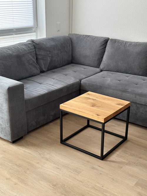 Couchtisch Cube Eichenholz Massivholz Stahl
