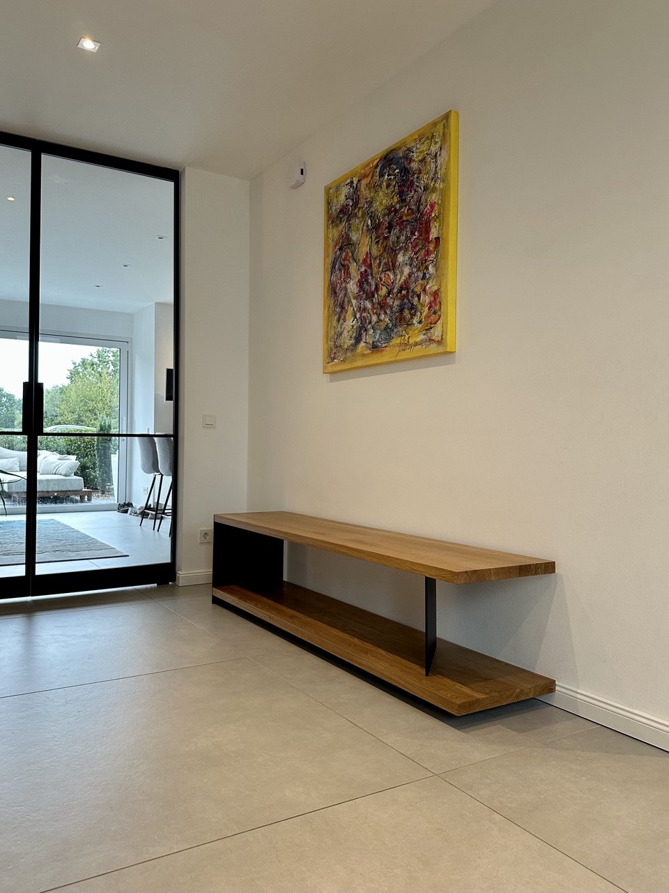 Eichenholz Lowboard Sideboard Stahl Massiv