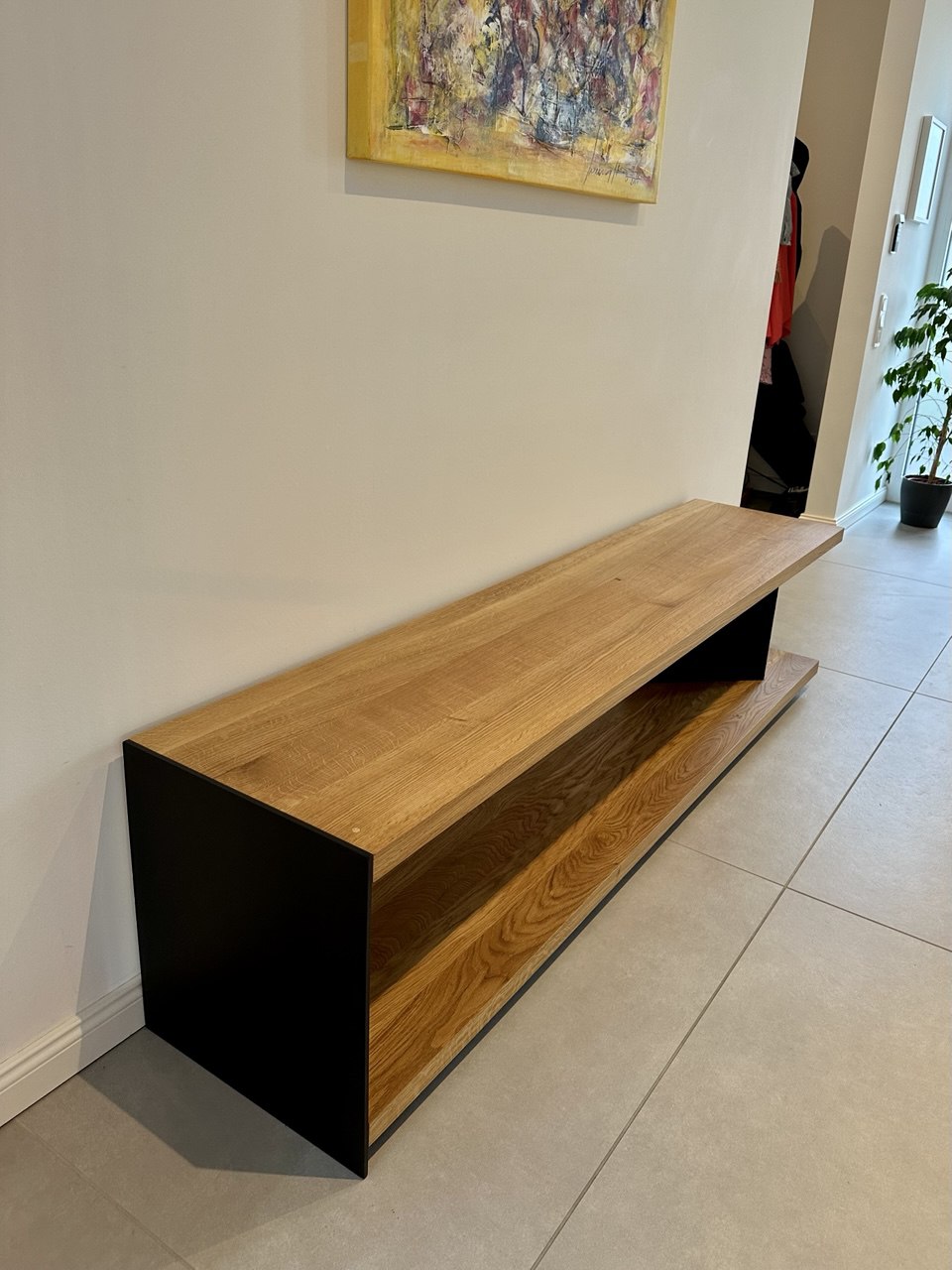 Eichenholz Lowboard Sideboard Stahl Massiv