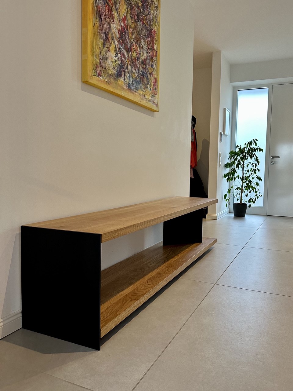 Eichenholz Lowboard Sideboard Stahl Massiv