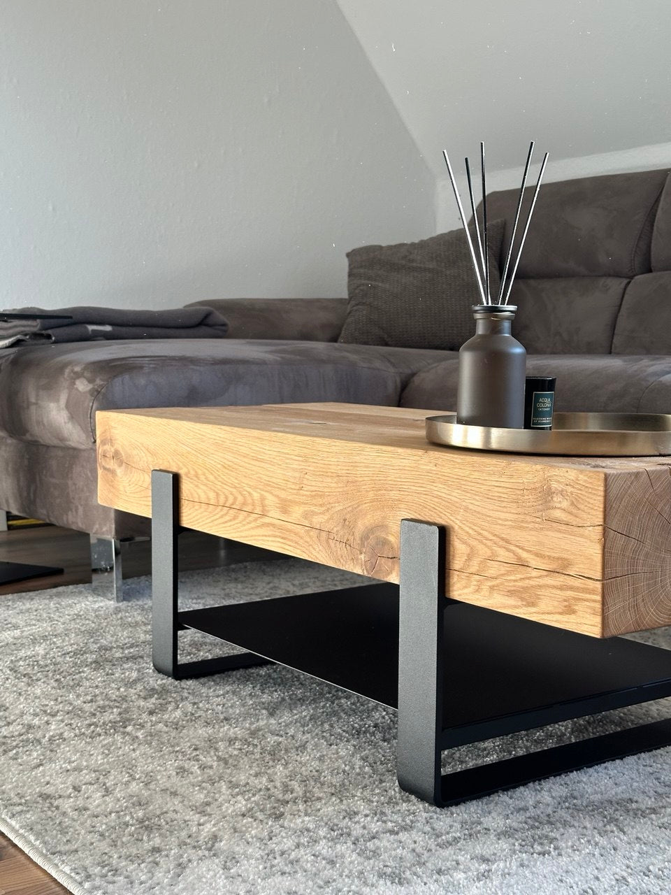 Couchtisch Beistelltisch Eiche Eichenbalken