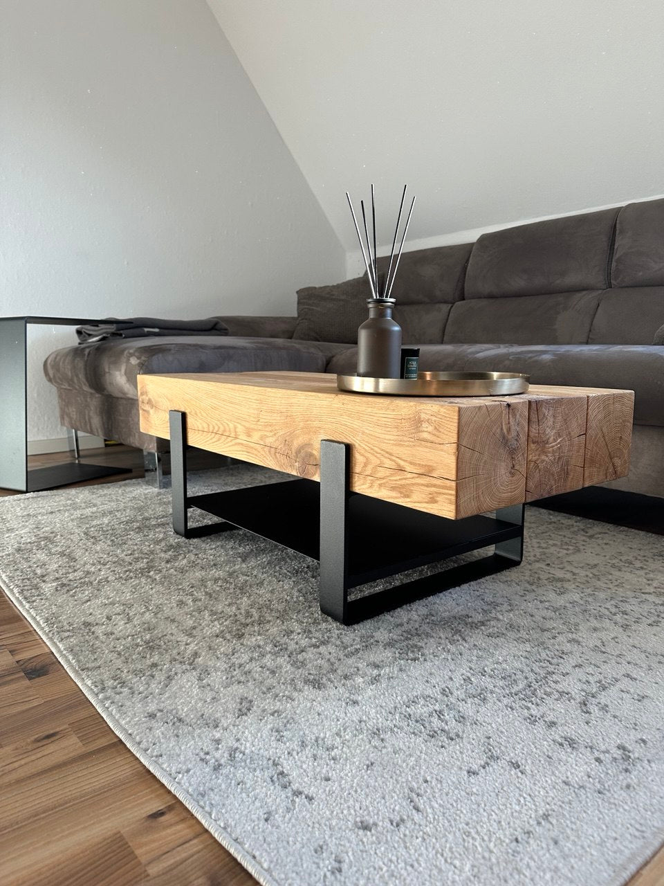 Couchtisch Beistelltisch Eiche Eichenbalken