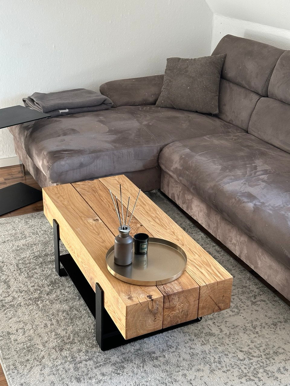 Couchtisch Beistelltisch Eiche Eichenbalken